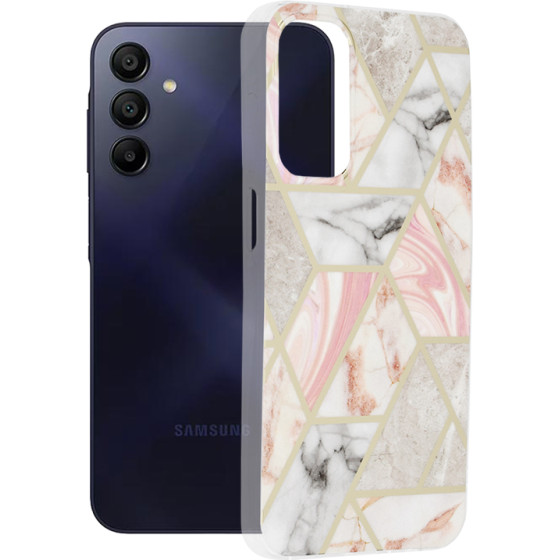 Techsuit - Marble Series - Samsung Galaxy A15 4G / A15 5G - Pink Hex