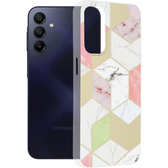 Techsuit - Marble Series - Samsung Galaxy A15 4G / A15 5G - Purple Hex