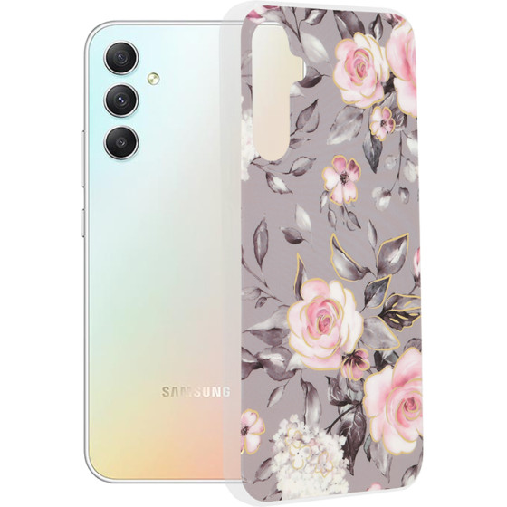 Techsuit - Marble Series - Samsung Galaxy A34 5G - Bloom of Ruth Gray