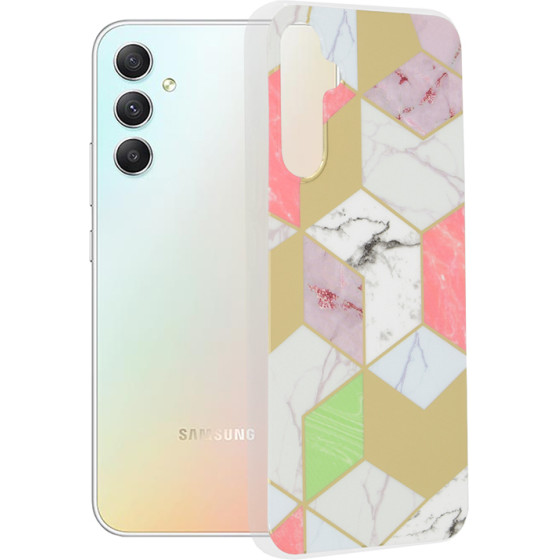 Techsuit - Marble Series - Samsung Galaxy A34 5G - Purple Hex