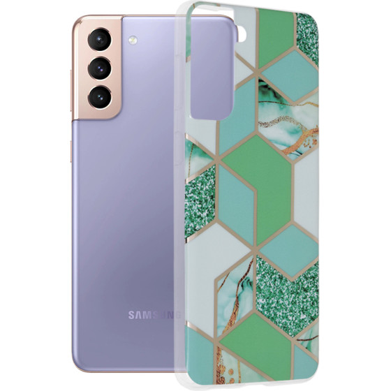 Techsuit - Marble Series - Samsung Galaxy S21 Plus - Green Hex