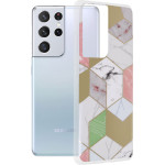 Techsuit - Marble Series - Samsung Galaxy S21 Ultra - Purple Hex