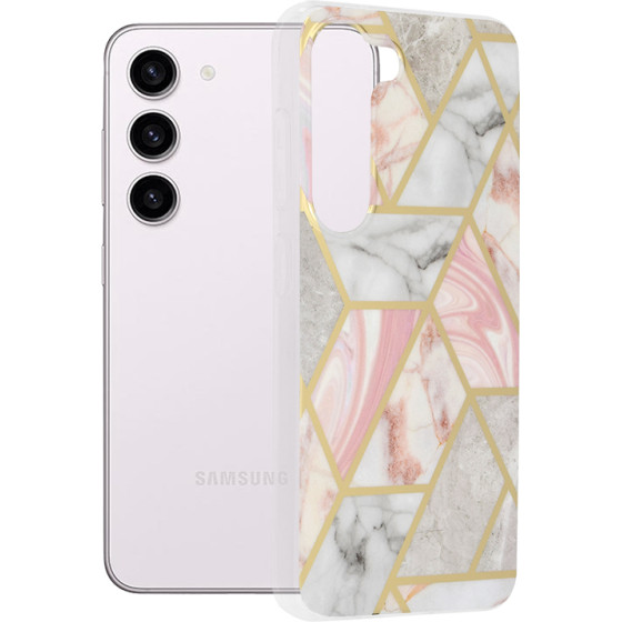 Techsuit - Marble Series - Samsung Galaxy S23 - Pink Hex