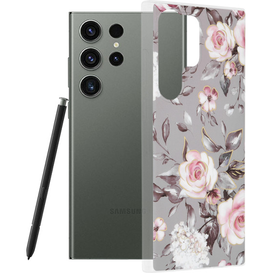 Techsuit - Marble Series - Samsung Galaxy S23 Ultra - Bloom of Ruth Gray