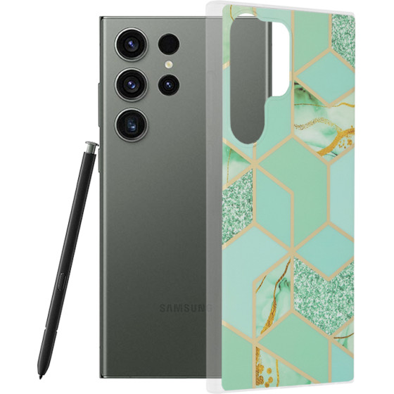 Techsuit - Marble Series - Samsung Galaxy S23 Ultra - Green Hex