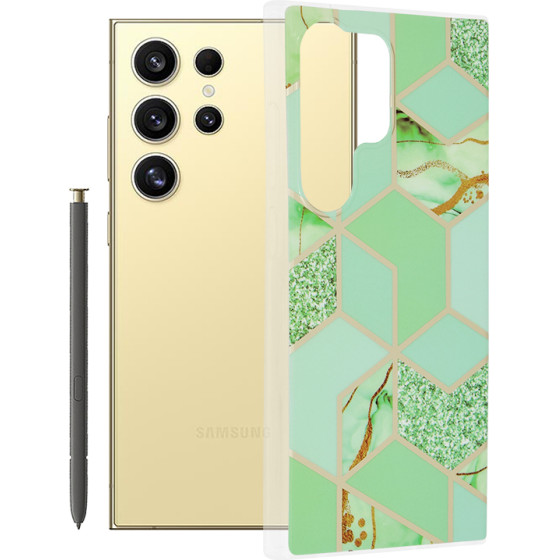 Techsuit - Marble Series - Samsung Galaxy S24 Ultra - Green Hex