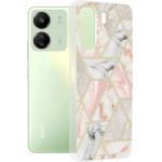 Techsuit - Marble Series - Xiaomi Redmi 13C 4G / Poco C65 - Pink Hex