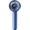 Techsuit - Mini Portable Hand Fan (CT-110) - with LED Digital Display, USB Rechargeable, High Speed - Blue