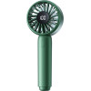 Techsuit - Mini Portable Hand Fan (CT-110) - with LED Digital Display, USB Rechargeable, High Speed - Green