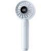 Techsuit - Mini Portable Hand Fan (CT-110) - with LED Digital Display, USB Rechargeable, High Speed - White