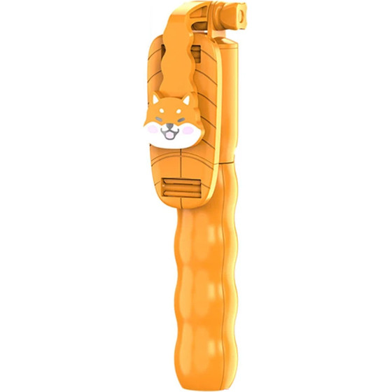 Techsuit - Mini Selfie Stick - Compact Tripod Mount with Detachable Remote Control, 70cm - Orange - (KT01)