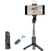 Techsuit - Mini Selfie Stick - Stable Tripod with Bluetooth Remote Control, Fill Light, 360 Rotation, 70cm - Black - (Q10S)