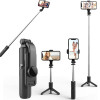 Techsuit - Mini Selfie Stick - Stable Tripod with Bluetooth Self Timer, 360 Rotation, 73cm - Black - (L11)