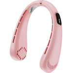 Techsuit - Neck Fan (H6) - Portable, USB, Rechargeable, Adjustable, Digital Display - Pink