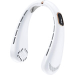 Techsuit - Neck Fan (H6) - Portable, USB, Rechargeable, Adjustable, Digital Display - White