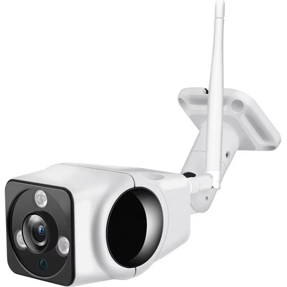 Techsuit - Outdoor Wi-Fi Camera (K5) - 3MP, Nigh Vision, 360� Fisheye Lens, Waterproof, V380 PRO App - White