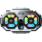 Techsuit - Phone Cooler (SL22) - Twin Turbine, with LED Digital Display, RGB Lights, Gear Button, Fast Cooling - Grey - (SL22;GREY)