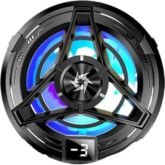 Techsuit - Phone Cooler - Magnetic, Temperature Display, Lights, Fast Cooling, Hydraulic Noise Reduction - Black - (SL17)