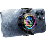 Techsuit - Phone Cooler - Magnetic, with RGB Lights, Detachable Clip, for iOS and Android - Black - (P66)