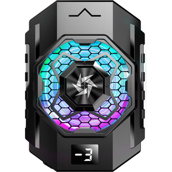 Techsuit - Phone Cooler - with Digital Display, Gear Button, Lights, Fast Cooling - Black - (SL31)