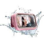 Techsuit - Phone Holder (LC-999) - Wall Box Case, Anti-Fog, Retractable, Adjustable, Waterproof, for 4-7inch Phones - Gold Pink