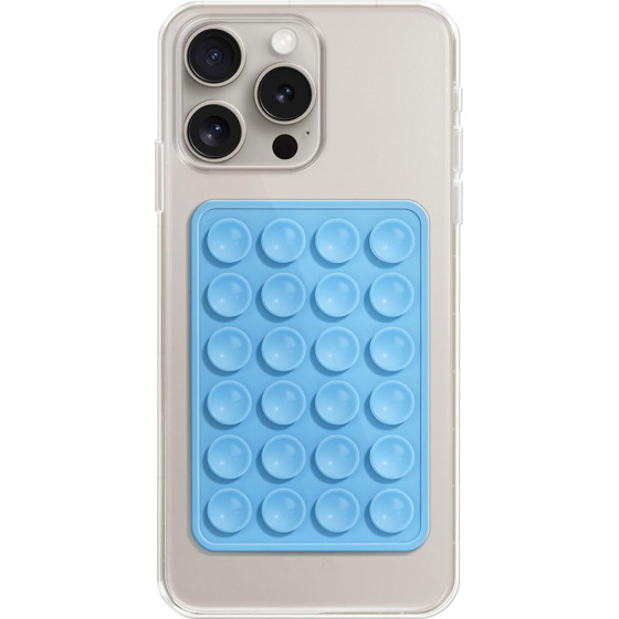 Techsuit - Phone Holder - Suction Pad for Selfies, Silicone, Adhesive Mount, Rectangular Shape - Bleu - (SE-PAD)