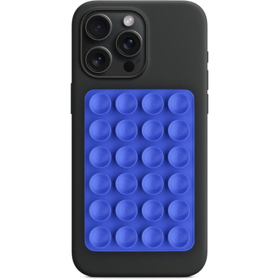 Techsuit - Phone Holder - Suction Pad for Selfies, Silicone, Adhesive Mount, Rectangular Shape - Dark Blue - (SD-PAD)