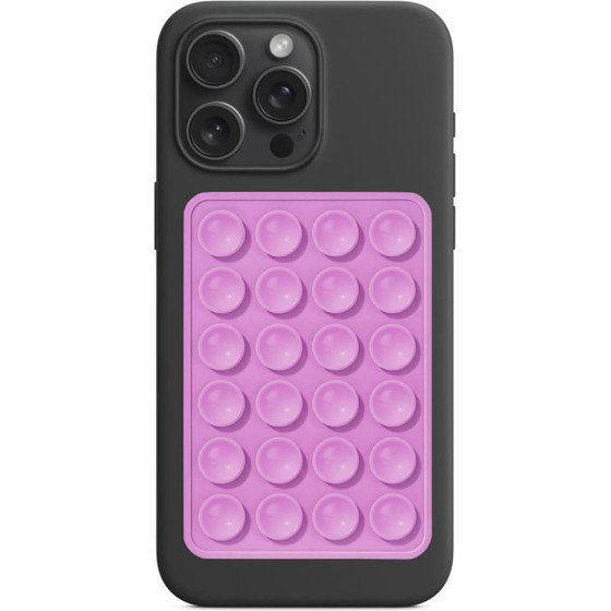 Techsuit - Phone Holder - Suction Pad for Selfies, Silicone, Adhesive Mount, Rectangular Shape - Purple - (SP-PAD)