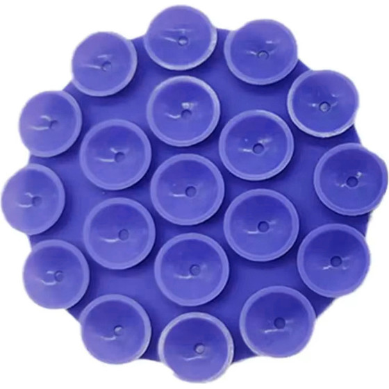 Techsuit - Phone Holder - Suction Pad for Selfies, Silicone, Adhesive Mount, Round Shape - Dark Blue - (SD-CUP)
