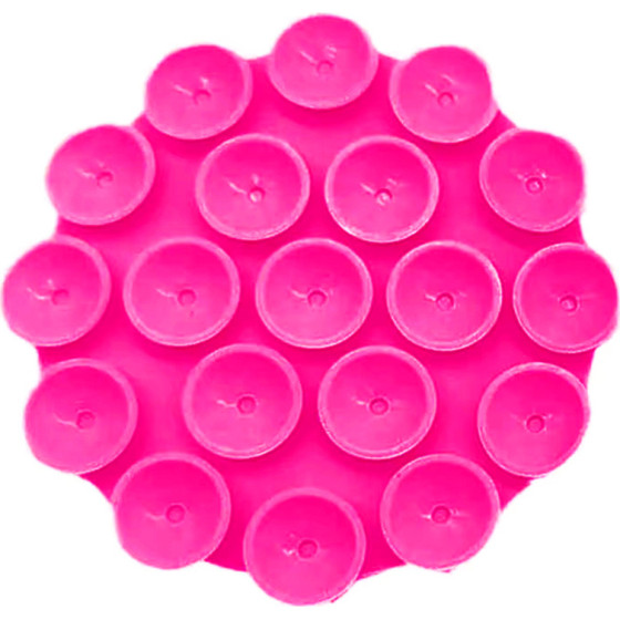 Techsuit - Phone Holder - Suction Pad for Selfies, Silicone, Adhesive Mount, Round Shape - Pink - (SP-CUP)