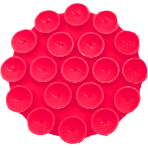 Techsuit - Phone Holder - Suction Pad for Selfies, Silicone, Adhesive Mount, Round Shape - Red - (SR-CUP)