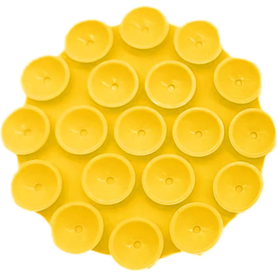 Techsuit - Phone Holder - Suction Pad for Selfies, Silicone, Adhesive Mount, Round Shape - Yellow - (SY-CUP)