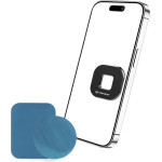 Techsuit - Phone Holder Tiny Series - Dashboard Magnetic Grip, Multipurpose Use, Quadrilateral, 2 Metal Plates - Black - (HOLD210)