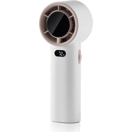 Techsuit - Premium Handheld Fan (K38) - Portable, Adjustable, Rechargeable, Digital Display, 4000mAh - White - (K38; WHITE)