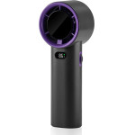 Techsuit - Premium Handheld Fan - Portable, Adjustable, Rechargeable, Digital Display, 4000mAh - Black - (K38)