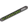 Techsuit - Premium Phone Number Plate (PNP1) - Temporary Parking Sign for Dashboard, Zinc Alloy, Removable Adhesive - Black