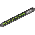 Techsuit - Premium Phone Number Plate (PNP1) - Temporary Parking Sign for Dashboard, Zinc Alloy, Removable Adhesive - Black