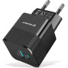 Techsuit - Premium Wall Charger Tiny Series (CHPD216) - GaN, USB QC3.0, Type-C PD25W - Black - (CHPD216;BLACK)