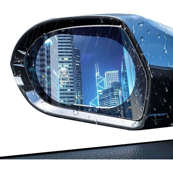 Techsuit - Rainproof Film (2 pack) - for Car Rear-View Mirror, 95 x 135mm - Transparent