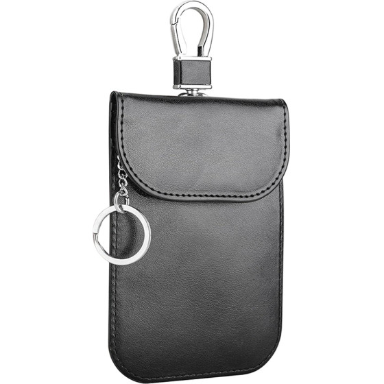 Techsuit - RFID Anti-Theft (AF2) - for Cards & Keys, PU Leather, EMF Blocker - Black