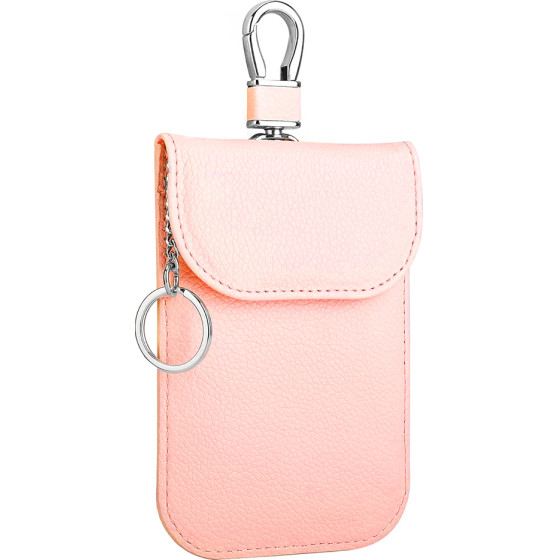 Techsuit - RFID Anti-Theft (AF2) - for Cards & Keys, PU Leather, EMF Blocker - Pink