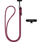 Techsuit - Rope Crossbody Strap - for Phones, Carabiner, Nylon Braided, Durable, Adjustable - Dark Cherry - (RCS1-28)