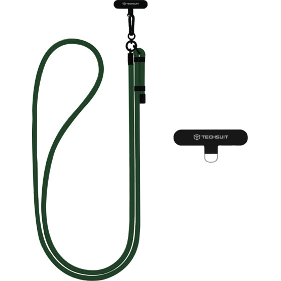 Techsuit - Rope Crossbody Strap - for Phones, Carabiner, Nylon Braided, Durable, Adjustable - Forest Green - (RCS1-04)