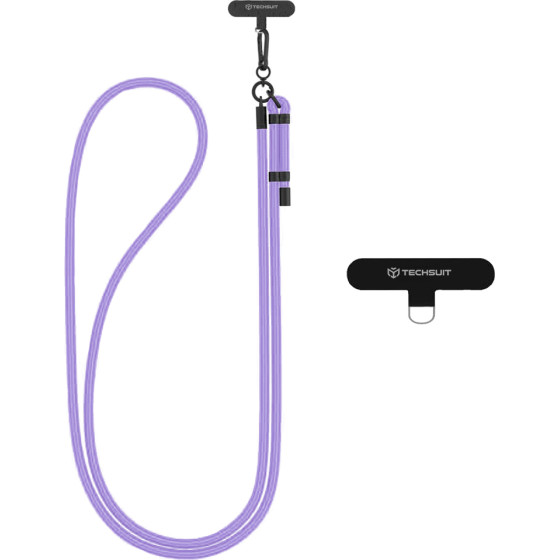 Techsuit - Rope Crossbody Strap - for Phones, Carabiner, Nylon Braided, Durable, Adjustable - Lux Amethyst - (RCS1-21)