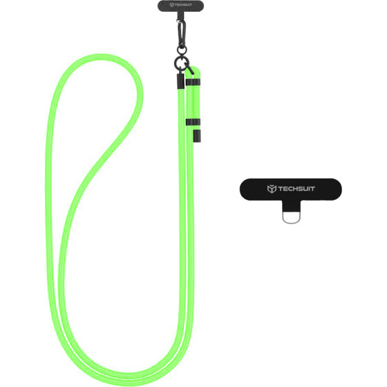 Techsuit - Rope Crossbody Strap - for Phones, Carabiner, Nylon Braided, Durable, Adjustable - Lime Blossom - (RCS1-44)