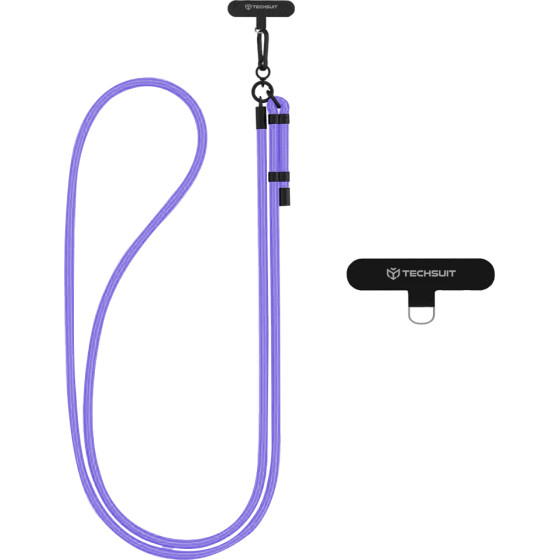 Techsuit - Rope Crossbody Strap - for Phones, Carabiner, Nylon Braided, Durable, Adjustable - Moonlit Lilac - (RCS1-96)