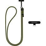 Techsuit - Rope Crossbody Strap - for Phones, Carabiner, Nylon Braided, Durable, Adjustable - Moss Green - (RCS1-06)