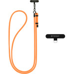 Techsuit - Rope Crossbody Strap - for Phones, Carabiner, Nylon Braided, Durable, Adjustable - Spiced Pumpkin - (RCS1-01)