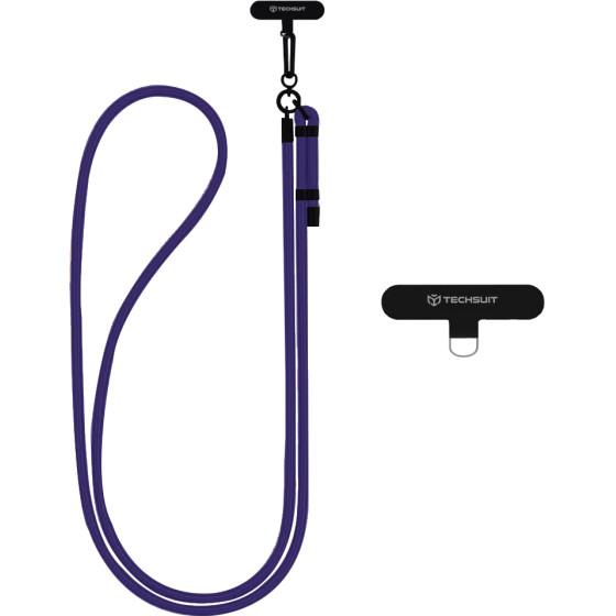 Techsuit - Rope Crossbody Strap - for Phones, Carabiner, Nylon Braided, Durable, Adjustable - Stormy Night - (RCS1-71)