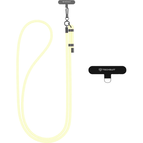 Techsuit - Rope Crossbody Strap - for Phones, Carabiner, Nylon Braided, Durable, Adjustable - Vanilla Cream - (RCS1-56)